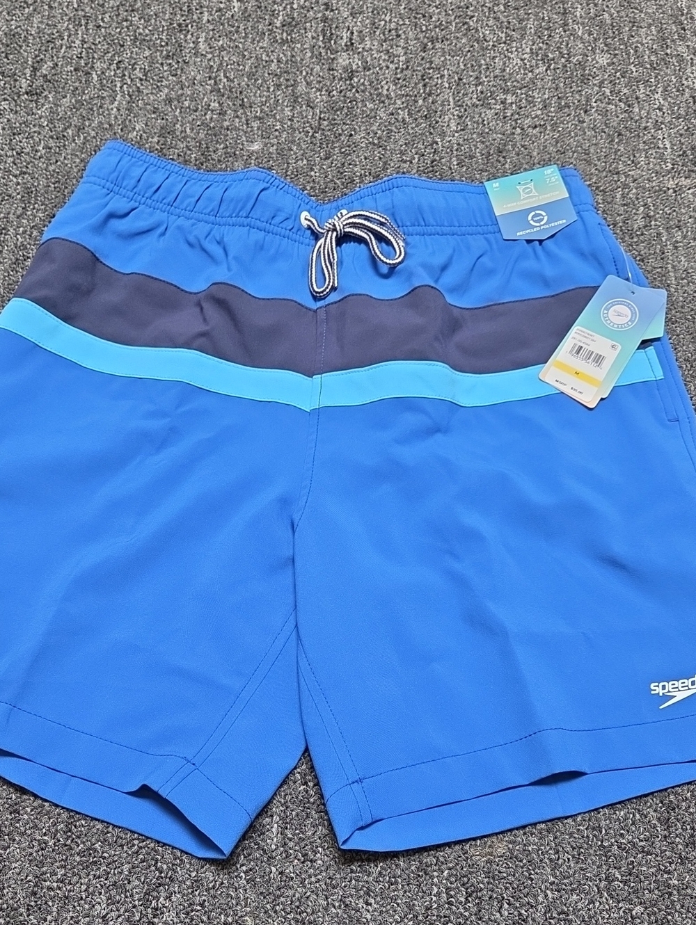 Speedo Men’s Blue Colorblock Swim Trunks